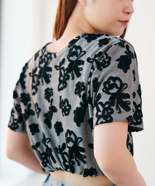 Kastane（カスタネ）の「フロッキーフラワーチビTEE（Tシャツ/カットソー・レディース・イエロー/ブラック・FREE）」の9枚目の写真
