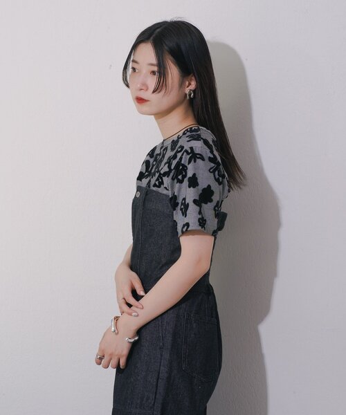 Kastane（カスタネ）の「フロッキーフラワーチビTEE（Tシャツ/カットソー・レディース・イエロー/ブラック・FREE）」の20枚目の写真