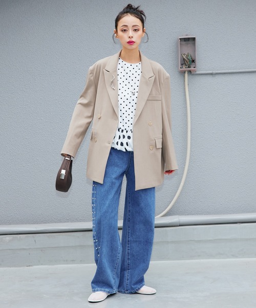 Narcissus（ナルシス）の「ドットバルーントップス/サテンノースリーブ《動画あり》（タンクトップ・レディース・ホワイト/ブラック・FREE）」の7枚目の写真