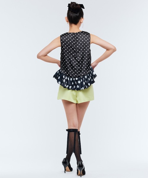 Narcissus（ナルシス）の「ドットバルーントップス/サテンノースリーブ《動画あり》（タンクトップ・レディース・ホワイト/ブラック・FREE）」の11枚目の写真