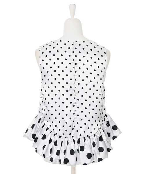 Narcissus（ナルシス）の「ドットバルーントップス/サテンノースリーブ《動画あり》（タンクトップ・レディース・ホワイト/ブラック・FREE）」の13枚目の写真