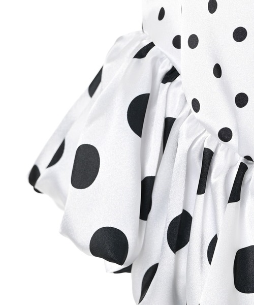 Narcissus（ナルシス）の「ドットバルーントップス/サテンノースリーブ《動画あり》（タンクトップ・レディース・ホワイト/ブラック・FREE）」の16枚目の写真