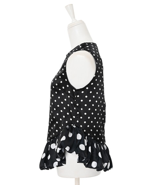 Narcissus（ナルシス）の「ドットバルーントップス/サテンノースリーブ《動画あり》（タンクトップ・レディース・ホワイト/ブラック・FREE）」の18枚目の写真