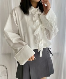 リボンショート丈シャツ