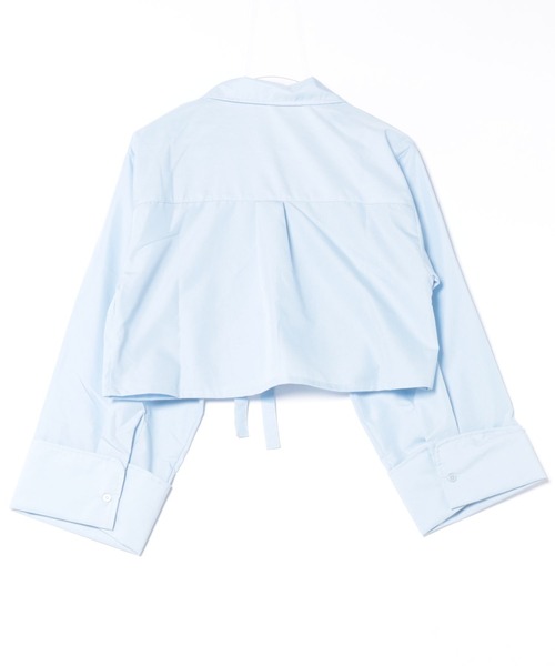 merrylatte(メリーラテ)の「リボンショート丈シャツ(シャツ/ブラウス・レディース・ブルー/ホワイト・FREE)」の21枚目の写真