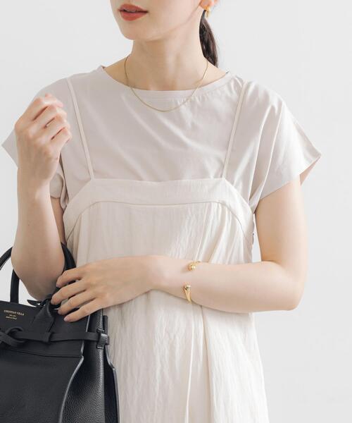 URBAN RESEARCH(アーバンリサーチ)の「スーピマコットンボートネックカットソー(Tシャツ/カットソー・レディース・ホワイト/グレー系その他/ネイビー・FREE)」の4枚目の写真