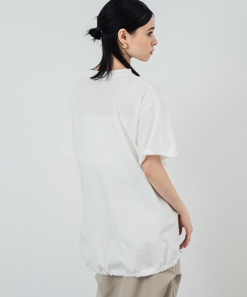 ANAP（アナップ）の「ドロスト ドッキング デザイン Tシャツ（Tシャツ/カットソー・レディース・ホワイト/ベージュ/ブラック・FREE）」の16枚目の写真