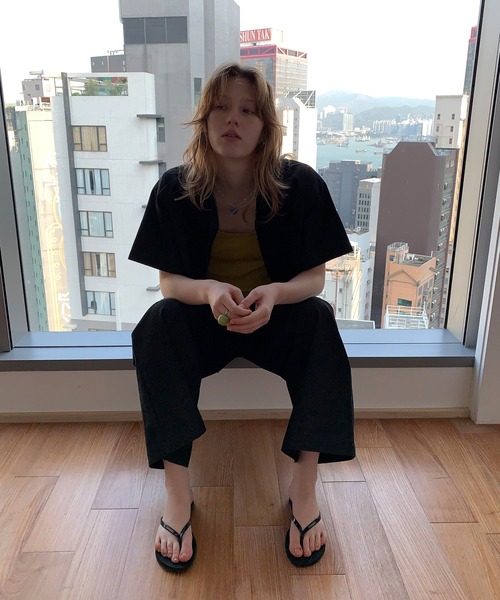 chuclla(チュクラ)の「【LONSLAN】ライトデニムライク イージーワイドパンツ CHLONW25s034(その他パンツ・レディース・ライトブルー/ブラック・S/M)」の8枚目の写真