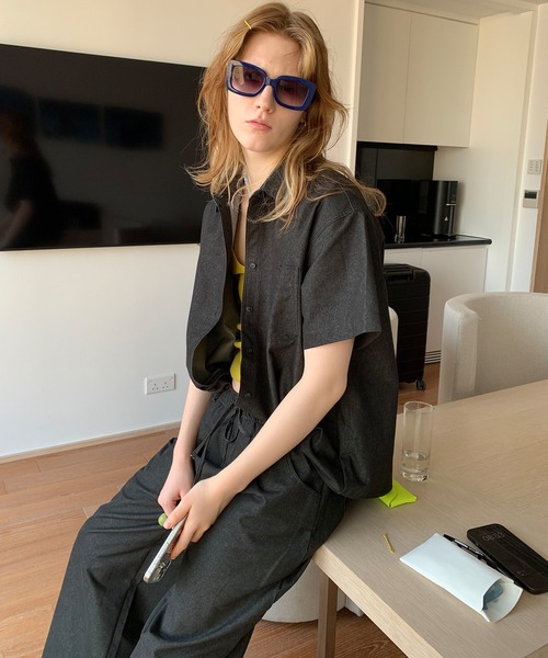 chuclla(チュクラ)の「【LONSLAN】ライトデニムライク イージーワイドパンツ CHLONW25s034(その他パンツ・レディース・ライトブルー/ブラック・S/M)」の15枚目の写真