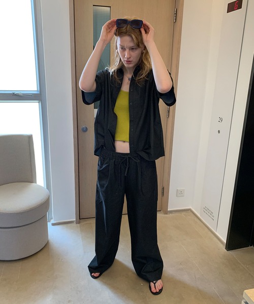 chuclla(チュクラ)の「【LONSLAN】ライトデニムライク イージーワイドパンツ CHLONW25s034(その他パンツ・レディース・ライトブルー/ブラック・S/M)」の22枚目の写真