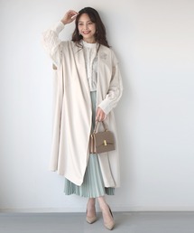 二の腕隠しも!縦ラインスッキリオーバージレ