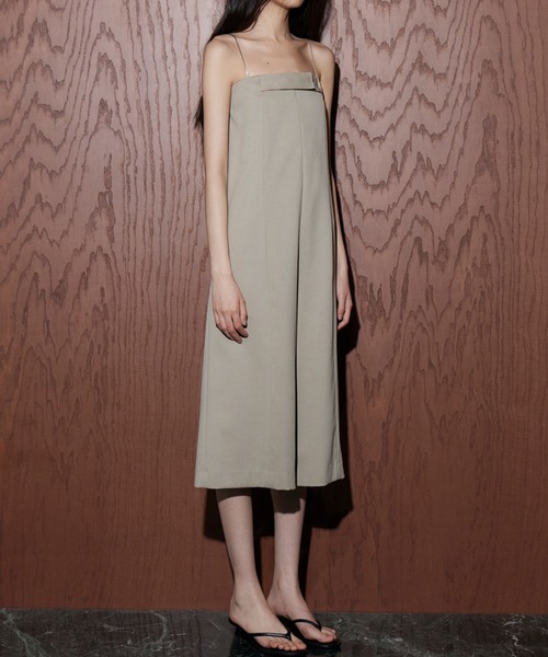 【SELF PORTRAIT】ストラップレスベルト付きジャンプスーツ open collar belted assort l/s jump suit / 開襟ベルト付き