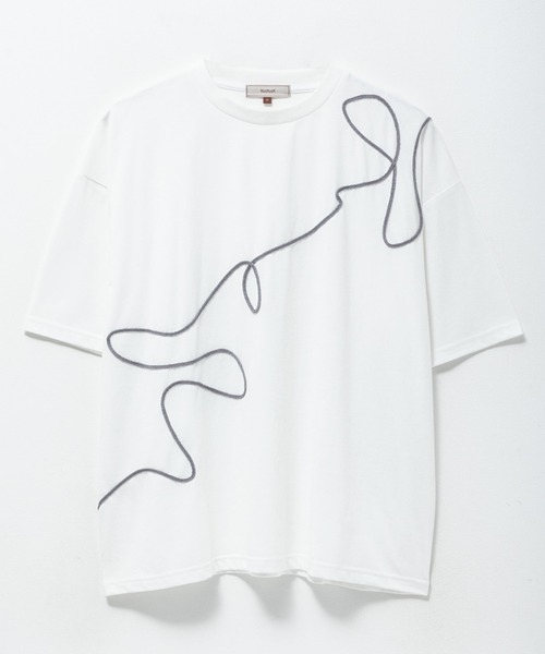 HusHusH（ハッシュアッシュ）の「HusHusH コード刺繍Tシャツ（Tシャツ/カットソー・レディース・オフホワイト/チャコールグレー/ベージュ・M/L）」の21枚目の写真