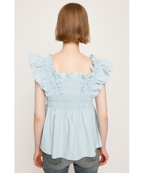 SLY（スライ）の「RIBBON ARM FRILL TOPS リボン アーム フリル トップス 夏服（シャツ/ブラウス・レディース・オフホワイト/ブラック/ライトブルー・FREE）」の6枚目の写真