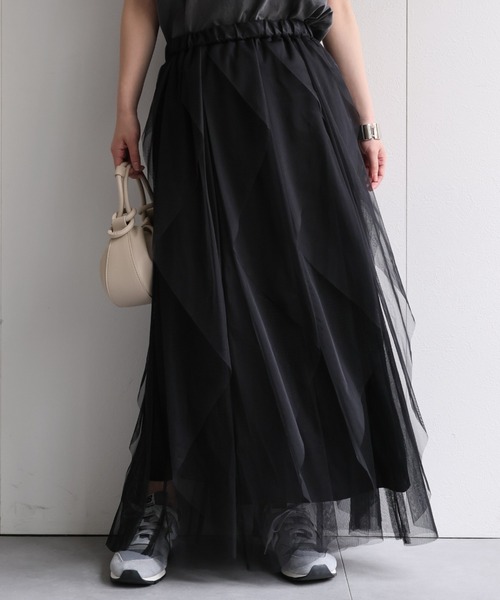 セール】チュールヘムフリルスカート《動画あり》（スカート）｜ap