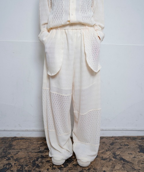 Nora Lily（ノラリリー）の「【Nora Lily】Sheer Wide Pants(UNISEX)（その他パンツ・メンズ・ホワイト/ラベンダー/ブラック・FREE）」の2枚目の写真