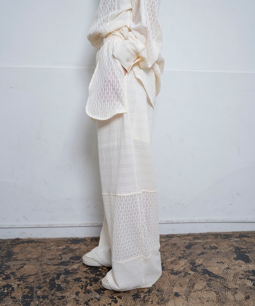 Nora Lily（ノラリリー）の「【Nora Lily】Sheer Wide Pants(UNISEX)（その他パンツ・メンズ・ホワイト/ラベンダー/ブラック・FREE）」の4枚目の写真