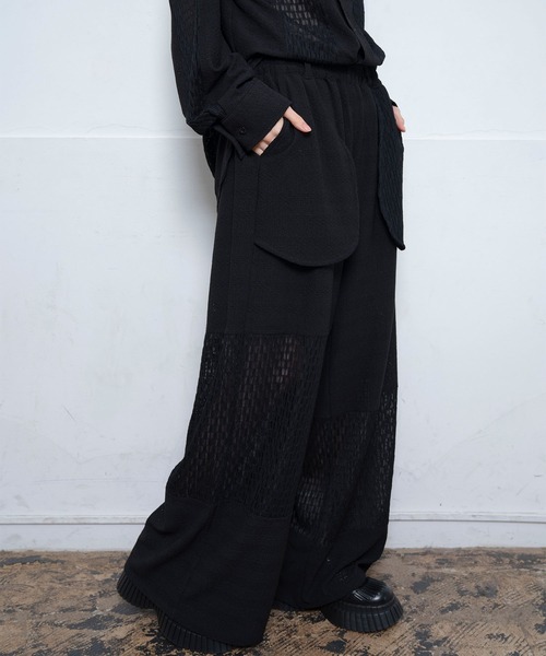Nora Lily（ノラリリー）の「【Nora Lily】Sheer Wide Pants(UNISEX)（その他パンツ・メンズ・ホワイト/ラベンダー/ブラック・FREE）」の10枚目の写真