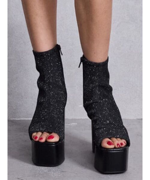 GYDA(ジェイダ)の「GD GLITTERブーツサンダル(サンダル・レディース・ブラック・SMALL/MEDIUM/LARGE)」の4枚目の写真