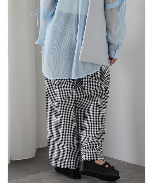 ehka sopo(エヘカソポ)の「ギンガムチェックタックパンツ(その他パンツ・レディース・レッド/パープル/ブラック・F)」の6枚目の写真