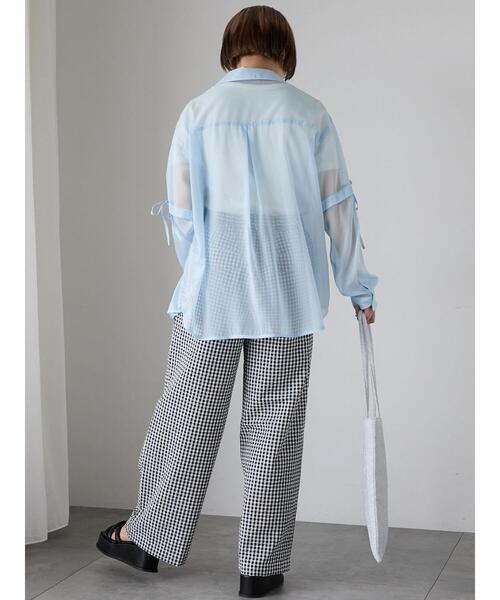 ehka sopo(エヘカソポ)の「ギンガムチェックタックパンツ(その他パンツ・レディース・レッド/パープル/ブラック・F)」の9枚目の写真