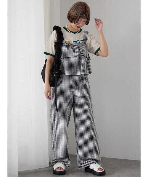 ehka sopo(エヘカソポ)の「ギンガムチェックタックパンツ(その他パンツ・レディース・レッド/パープル/ブラック・F)」の10枚目の写真