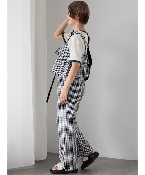 ehka sopo(エヘカソポ)の「ギンガムチェックタックパンツ(その他パンツ・レディース・レッド/パープル/ブラック・F)」の12枚目の写真