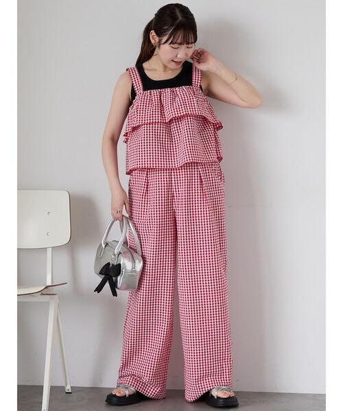 ehka sopo(エヘカソポ)の「ギンガムチェックタックパンツ(その他パンツ・レディース・レッド/パープル/ブラック・F)」の19枚目の写真