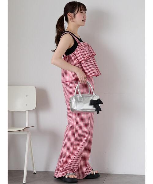 ehka sopo(エヘカソポ)の「ギンガムチェックタックパンツ(その他パンツ・レディース・レッド/パープル/ブラック・F)」の20枚目の写真
