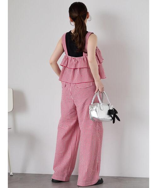 ehka sopo(エヘカソポ)の「ギンガムチェックタックパンツ(その他パンツ・レディース・レッド/パープル/ブラック・F)」の21枚目の写真