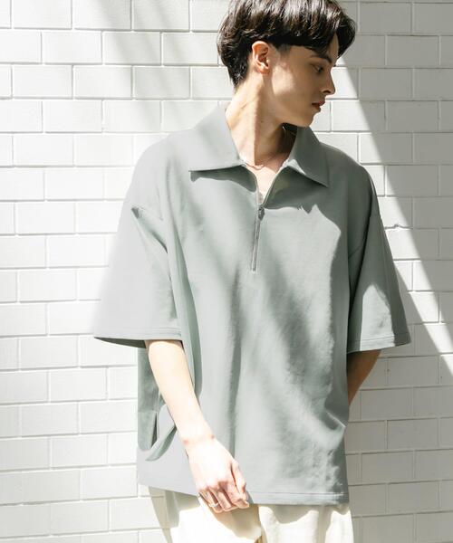 SENSE OF PLACE by URBAN RESEARCH(センスオブプレイスバイアーバンリサーチ)の「『ユニセックス』ダンボールポンチハーフジップショートスリーブTシャツ(Tシャツ/カットソー・メンズ・ブラック/ブラウン/ネイビー/ミント/チャコールグレー・MEDIUM/LARGE)」の4枚目の写真