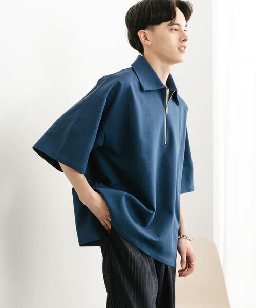 SENSE OF PLACE by URBAN RESEARCH(センスオブプレイスバイアーバンリサーチ)の「『ユニセックス』ダンボールポンチハーフジップショートスリーブTシャツ(Tシャツ/カットソー・メンズ・ブラック/ブラウン/ネイビー/ミント/チャコールグレー・MEDIUM/LARGE)」の8枚目の写真