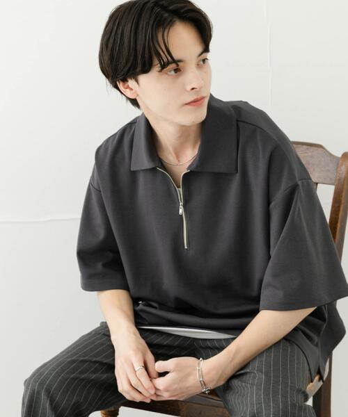 SENSE OF PLACE by URBAN RESEARCH(センスオブプレイスバイアーバンリサーチ)の「『ユニセックス』ダンボールポンチハーフジップショートスリーブTシャツ(Tシャツ/カットソー・メンズ・ブラック/ブラウン/ネイビー/ミント/チャコールグレー・MEDIUM/LARGE)」の22枚目の写真