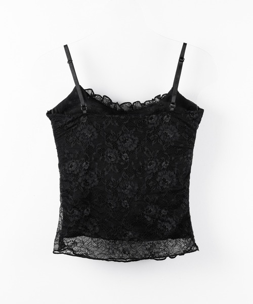 me+em select(ミームセレクト)の「【 2color 】フロントリボンレースレイヤードキャミソール / front ribbon lace layered camisole(キャミソール・レディース・ブラック/ホワイト・FREE)」の12枚目の写真