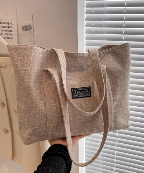 Beststore(ベストストア)の「大人カジュアルなキャンバストートバッグ ショッピングバッグ(トートバッグ・レディース・アイボリー/ブラック/グレー/ベージュ・FREE)」の6枚目の写真