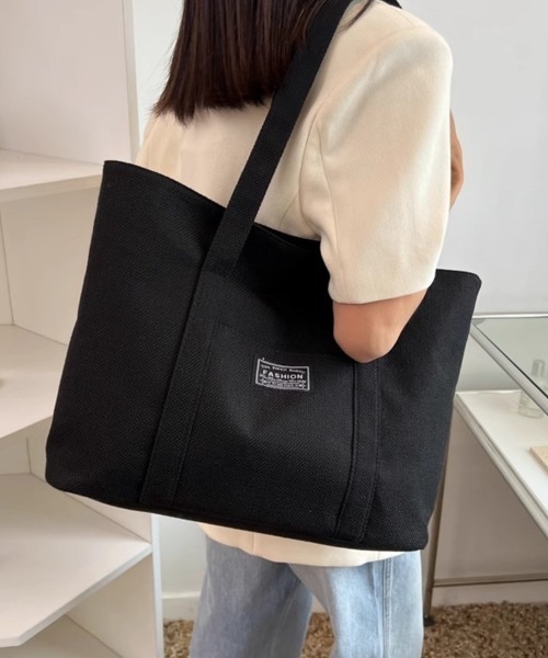 Beststore(ベストストア)の「大人カジュアルなキャンバストートバッグ ショッピングバッグ(トートバッグ・レディース・アイボリー/ブラック/グレー/ベージュ・FREE)」の8枚目の写真
