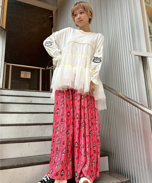 KawaeKayo(カワエカヨ)の「キティチュニックロンT(Tシャツ/カットソー・レディース・ブラック/ホワイト/ラベンダー・FREE)」の16枚目の写真