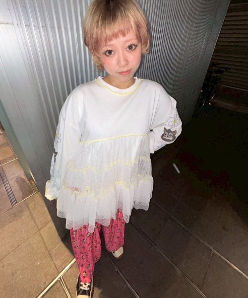 KawaeKayo(カワエカヨ)の「キティチュニックロンT(Tシャツ/カットソー・レディース・ブラック/ホワイト/ラベンダー・FREE)」の20枚目の写真