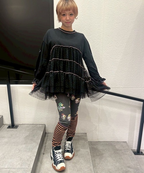 KawaeKayo(カワエカヨ)の「キティチュニックロンT(Tシャツ/カットソー・レディース・ブラック/ホワイト/ラベンダー・FREE)」の19枚目の写真