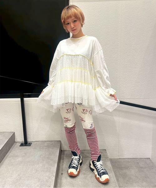 KawaeKayo(カワエカヨ)の「キティチュニックロンT(Tシャツ/カットソー・レディース・ブラック/ホワイト/ラベンダー・FREE)」の21枚目の写真