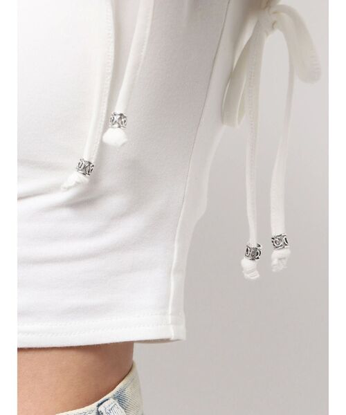 EMODA（エモダ）の「ギャザーオフショルダーリボントップ（Tシャツ/カットソー・レディース・カーキ/ホワイト/ブラック/グレー・FREE）」の7枚目の写真