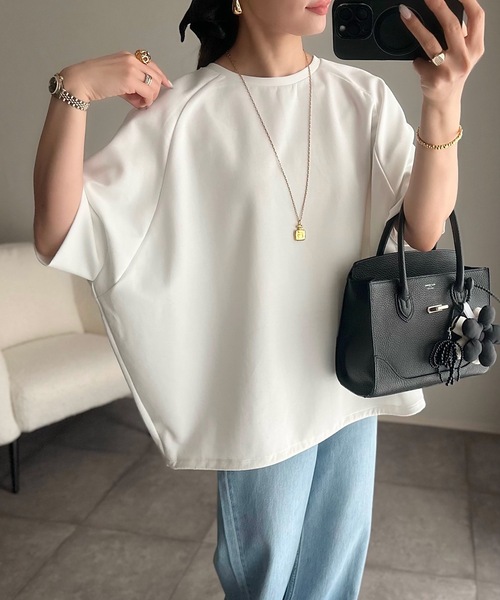 Emma Taylor(エマテイラー)の「ライトダンボールドロストヘムプルオーバー(Tシャツ/カットソー・レディース・ホワイト/ブラウン/ブラック/チャコールグレー・FREE)」の8枚目の写真
