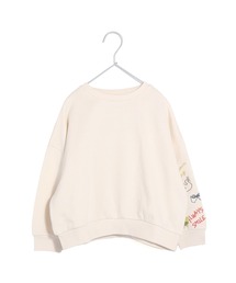 ラクガキ袖刺繍裏毛トレーナー■80～140cm