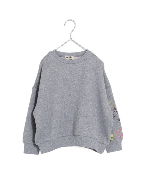 MAKE YOUR DAY（メイクユアデイ）の「ラクガキ袖刺繍裏毛トレーナー■80～140cm（スウェット・キッズ・アイボリー/グレー/オレンジ・140/130/120/110/100/90/80）」の4枚目の写真