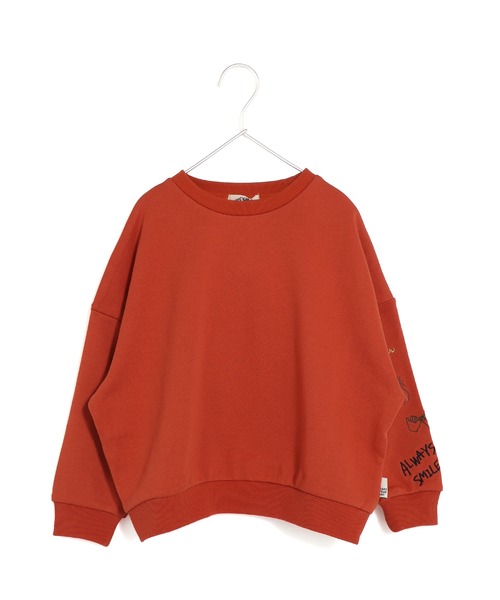 MAKE YOUR DAY（メイクユアデイ）の「ラクガキ袖刺繍裏毛トレーナー■80～140cm（スウェット・キッズ・アイボリー/グレー/オレンジ・140/130/120/110/100/90/80）」の7枚目の写真