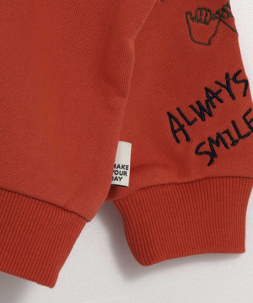MAKE YOUR DAY（メイクユアデイ）の「ラクガキ袖刺繍裏毛トレーナー■80～140cm（スウェット・キッズ・アイボリー/グレー/オレンジ・140/130/120/110/100/90/80）」の19枚目の写真