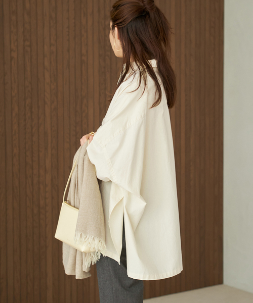 plage(プラージュ)の「Light OX Poncho シャツ(シャツ/ブラウス・レディース・サックスブルー/ホワイト/イエロー・FREE)」の16枚目の写真