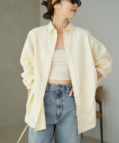 plage(プラージュ)の「Light OX Poncho シャツ(シャツ/ブラウス・レディース・サックスブルー/ホワイト/イエロー・FREE)」の11枚目の写真