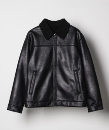 AFF AIVER（エイエフエフアイバー）の「AFF AIVER　フェイクムートンシングルブルゾン（ムートンコート）」