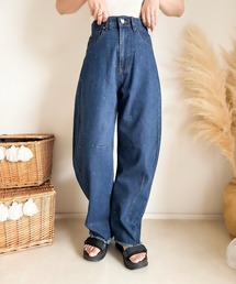 merrylatte | カーブデニムラインストーンパンツ(デニムパンツ)